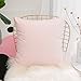 Home Brilliant Super Soft Velvet Solid Couch Chair Cushion Cover Euro Throw Pillow for Baby Office Nap 24 inch by 24 inch(60x60cm), Pastel Pink