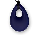 Stimtastic Chewable Silicone Droplet Pendant Necklace Nontoxic BPA and Phthalate Free, Navy