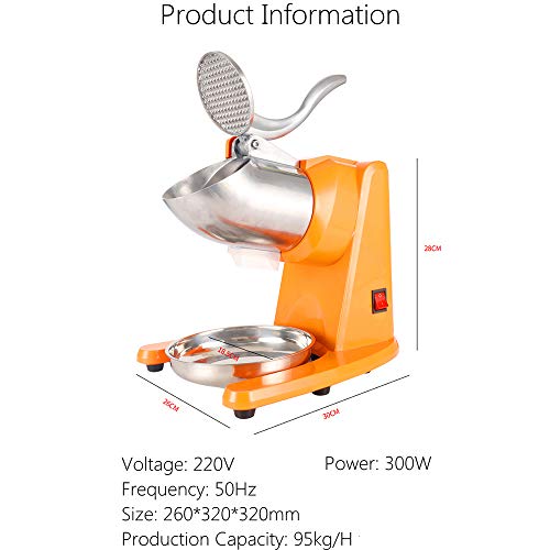 XUMI Elektrische Eiscrusher, 95kg/h Edelstahl Eisbrecher Doppelklinge Smoothie Slush Block Brechen Maker Schnee Kegel… – Bild 4