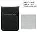 aubaddy Double Pouch Leather Sleeve Bag Slim Travel Case for iPad Mini/Mini 2/Mini 3/Mini 4 (Black)