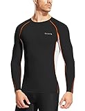 Baleaf Men's Mesh Running Fitness Compression Base layer Long Sleeve Shirts UPF 50+