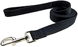 Happy's Pet Products Organic Bamboo Dog Leash, 6-Foot Long and 1-Inch Wide - Black