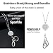 SAM & LORI Strong Lanyard Necklace Stainless Steel Beaded Chain Necklace Silver for ID Badge Holder and Key Chains Non Breakaway Inspirational Charms Pendant for Women Nurse Student Diffuser Flower