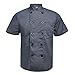 TopTie Unisex Short Sleeve Chef Coat Jacket, Dark Gray
