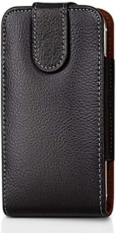 Shidan Genuine Leather Vertical Belt Clip Holster Case with Clip and Loops for iPhone 11 ProMAX/11/XsMax/8+/7+/6+, Samsung Note8/S8+/S8/S7E/S6E+/J7 V/C5 Pro/C7 Pro (Fits Phone with Slim Case)