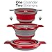 Kitchen Maestro Collapsible Colander Set Red Gray