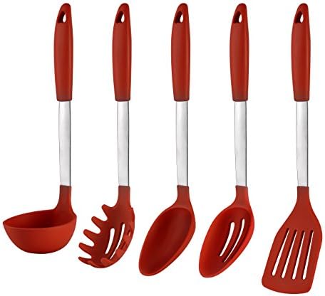 cooking Utensils Set By Kitchenbest - Made Of Stainless Steel &amp; FDA Food Grade Silicone - BPA Free - Extremely Heat Resistant - Dishwasher Safe - Stylish Cooking Tools - Available In Different Colors