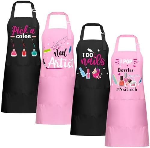 Amazon.com: Mepase 4 Pcs Nail Tech Aprons with Pocket for Women