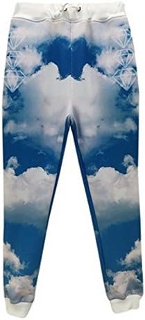 Unisex Blue Sky Diamonds Sweatpants Joggers Sportswear Pants (S)