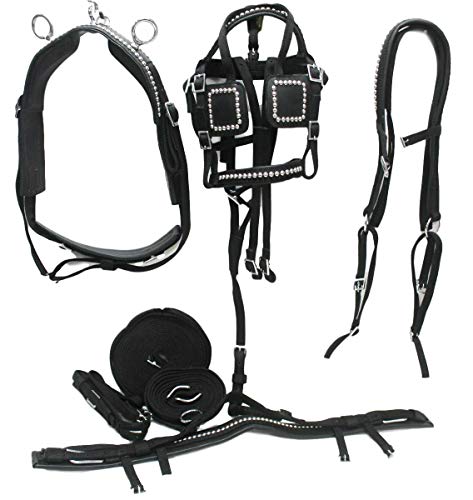 D.A. Brand Black Nylon Shetland Pony Driving Harness w/Silver Spots Horse Tack - Thumbnail 5