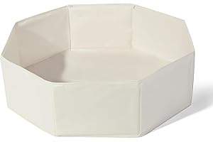 TRENDPLAY Foldable Ball Pits for Kids and Pets - Versatile Toddler Pool and Cat Ball Pit with Basketball Hoop - Perfectly for Girls Boys Indoor Outdoor- Easy to Assemble and Storage(Balls Not Include) Beige