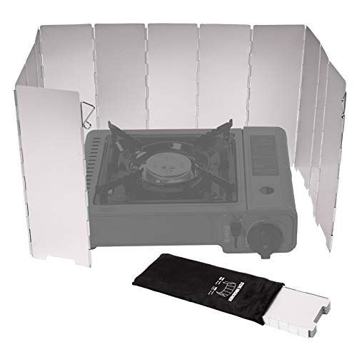 REDCAMP Folding Outdoor Stove Windscreen, 12 Plates Aluminum Camping