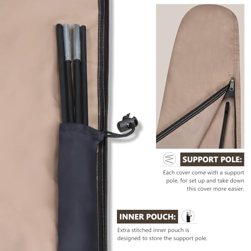ULTCOVER Patio Parasol 600D Waterproof Outdoor Offset Banana Style Umbrella Cover - Fits Cantilever Offset Umbrella 12-14 Feet