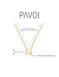 PAVOI - Collar con colgante redondo de lunares, chapado en oro de 14 quilates, para mujer