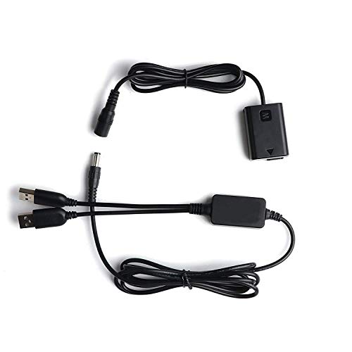 [Upgrade Version] Echpow NP-FW50 Replacement USB Supply Cable AC-PW20 DC Coupler, FW50 Dummy Battery compatible with Sony a6000, a6300, a6500, a7, a7r, 7s, a7ii, a7rii, a7sii and more Digital Cameras