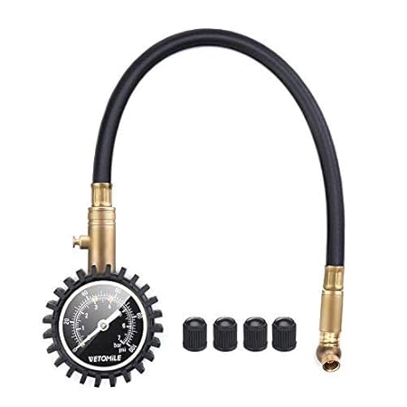 VETOMILE - Reifendruckmesser Reifendruckprüfer Manometer ( 0-100 psi / 0-7 bar, 360°drehbares Kugelgelenk, Keine Batterien be