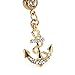 Crystal Rhinestone Anchor Dangle Navel Belly Button Barbell Ring Body Piercing (Golden)