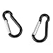 fitTek 10 Black S Carabiner Camp Spring Snap Clip Hook Keychain Keyring Climbing Hiking ( pack of 10)