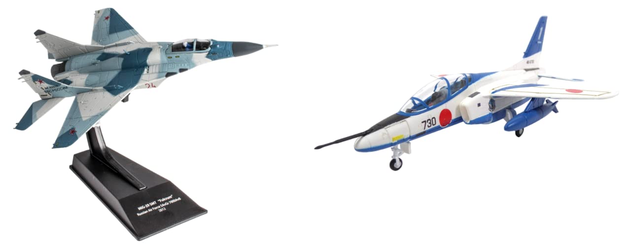 OPO 10 - Lot of 2 military vehicles 1/100: MIG-29 SMT Fulcrum 2012 Russian Air Force fighter aircraft + Kawasaki T-4 Blue Impulse / CP02+SD4 / LSD54