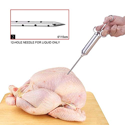 Meat Injectors - 2 Oz Meat Injector Syringe Poultry Marinade Flavour Seasoning Injectors Bbq Kit With 3 Needles - Injectors Pumps Pump Kits Professional Guns Meat