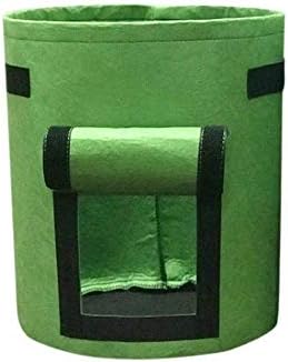VOANZO 3 Pcs Green Potato Bags hook and loop Window Vegetable Bags For Potato Tomato And Other Vegetables Breathable Nonwoven Fabric Cloth