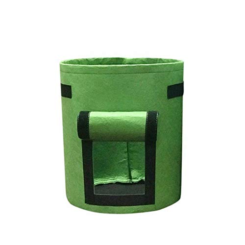 VOANZO 3 Pcs Green Potato Bags hook and loop Window Vegetable Bags For Potato Tomato And Other Vegetables Breathable Nonwoven Fabric Cloth - 4 Gallon