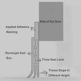 EXTSUD Adhesive Door Bottom Weather Stripping 100x5cm White Silicone Draft view 7