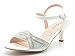 TOETOS BERK-175 Women's Summer Ankle Strap Rhinestones Open Toe Classic Low Heel Sandals Shoes New WHITE SIZE 10