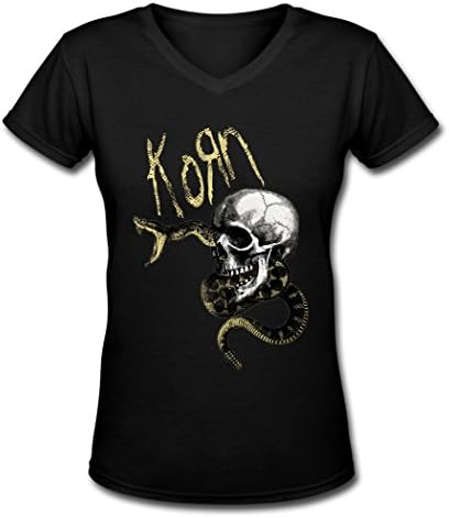 Skull Korn Logo 2016 Women's Summer V-neck shirt XL