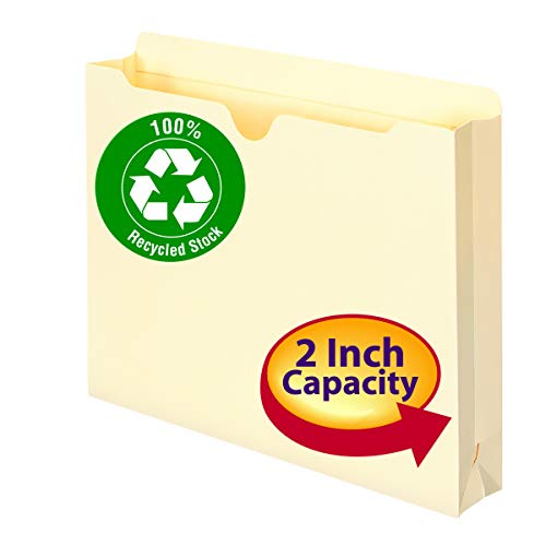 Smead 100 Recycled File Jacket, Reinforced StraightCut Tab, 2