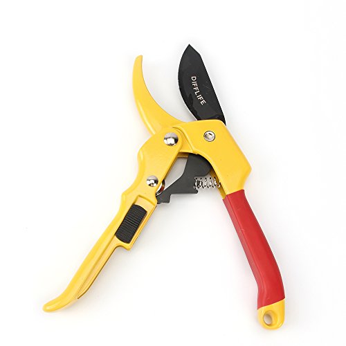 DIFFLIFE Professional SK-5 Steel Blade Sharp Anvil Pruning Shears with Safety Lock for Garden Work (Orange) - Thumbnail 5