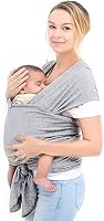 Soft Baby Slings | Light Baby Carrier | Compact and Comfortable Baby Wraps | Pure Cotton/Spandex | Nursing Cover | Suitable for Newborns To 35 Lbs | Nice Baby Shower Item | Grey