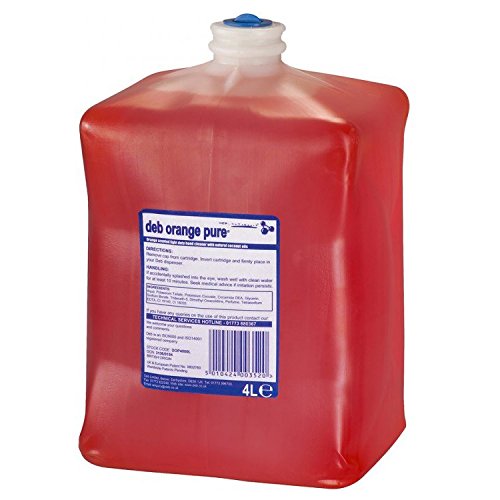 Deb BND211-4 Orange Pure Hand Cleanser Lotion, 4 L Refill (Pack of 2)