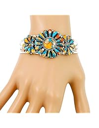Pulsera con auténtica piedra turquesa estilo sudoeste de plata esterlina 925