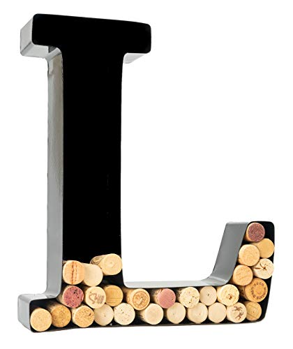 Wine Cork Holder - Metal Monogram Letter (L)