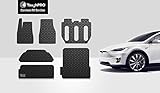 ToughPRO Tesla Model X Floor Mats Set And Trunk Mats Set - All Weather - Heavy Duty - Black Rubber - 7 Seater Only (Built 10/17/16 And Older)