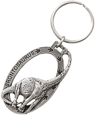 Creative Pewter DesignsBrontosaurus Keychain, A192KC, 2”, Pewter, 100% Handmade in the USA, Dino, Dinosaur, Metal, Key Ring, Fob, Gift, Over 100 Keychain designs