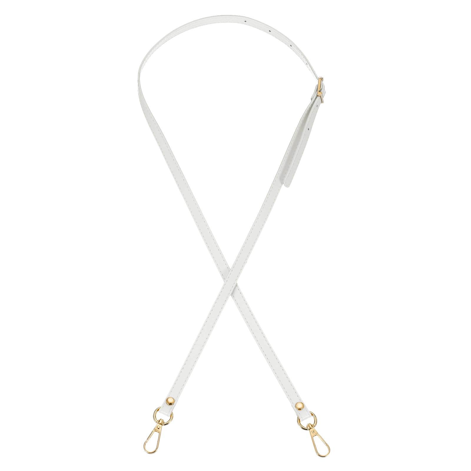PATIKIL Leather Purse Strap Replacement 47 Inch, PU Adjustable Shoulder Crossbody Replacement Strap with Gold Hardware for Handbags Shoulder Bag, White
