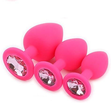FSY3U 3 Pack/Size Silicone Play Plug Trainer Set Adult Toys with Jewellery for Men Women - Pink
