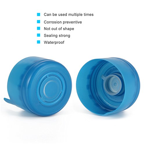 MagicFour 24PCS 3 and 5 Gallon Water Bottle Caps,Non Spill Cap Gallon Bottle Tops,Reusable Anti-Splash Water Jug Caps with 1 Piece Water Bottle Handle