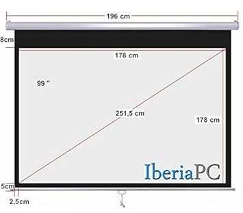 Pantalla proyector manual 100 (1.80m x 1.80m): Amazon.es: Electrónica