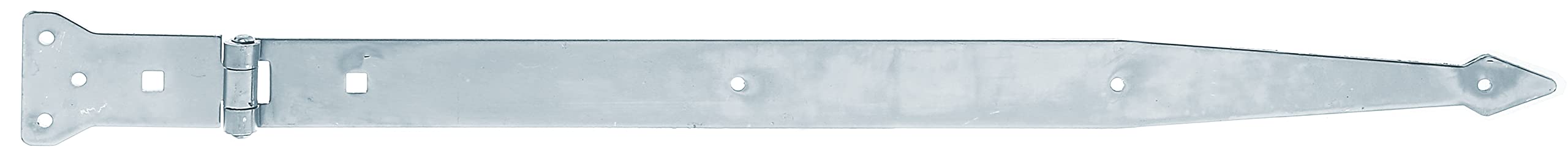 ALBERTS Strap Door Hinge with Riveted Pin, Galvanised Steel, Gray, Electroplated, 6 Holes, 45mm x 600mm
