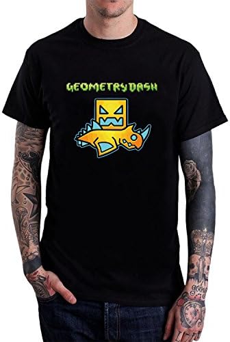 Men's Geometry Dash shirts S Black Short Sleeve