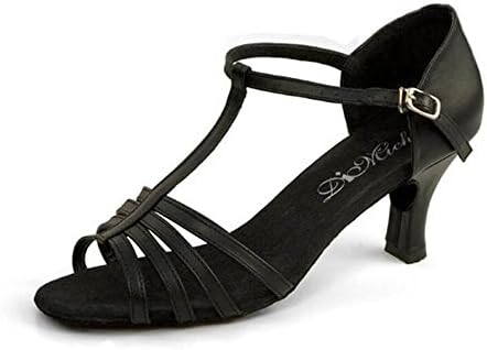 DiMichi Adult Kiki Leather Multi-Strap Open-Toe Ballroom Shoe Sandals (10 M, Black)