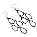D EXCEED Fashion Chandelier Drop Earrings Teardrop Shaped Chandelier Crytal Dangle Drop Earrings for Women Black