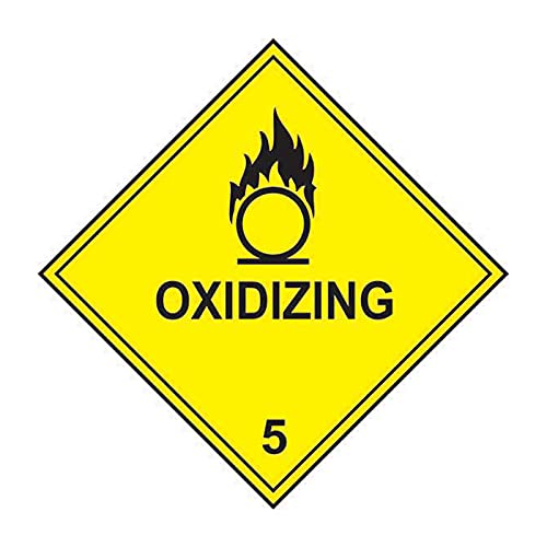 Oxidizing Class 5 Label Pack of 10 Self-Adhesive Vinyl 250mm x 250mm