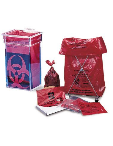 Biohazard Bag, Red, 12 x 24in (30.8 x 61cm), 100 Bags/Unit