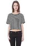 ALYGNE Womens Basic Short Sleeve Jersey Crop Top Shirt