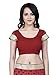 Shonaya Women's Stone Work Georgette Red Half & Half Saree With Unstitched Blouse Piece