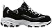 Skechers Women's D'Lites ME TIME Wide Fashion Sneaker, Black/White, 9.5 W US